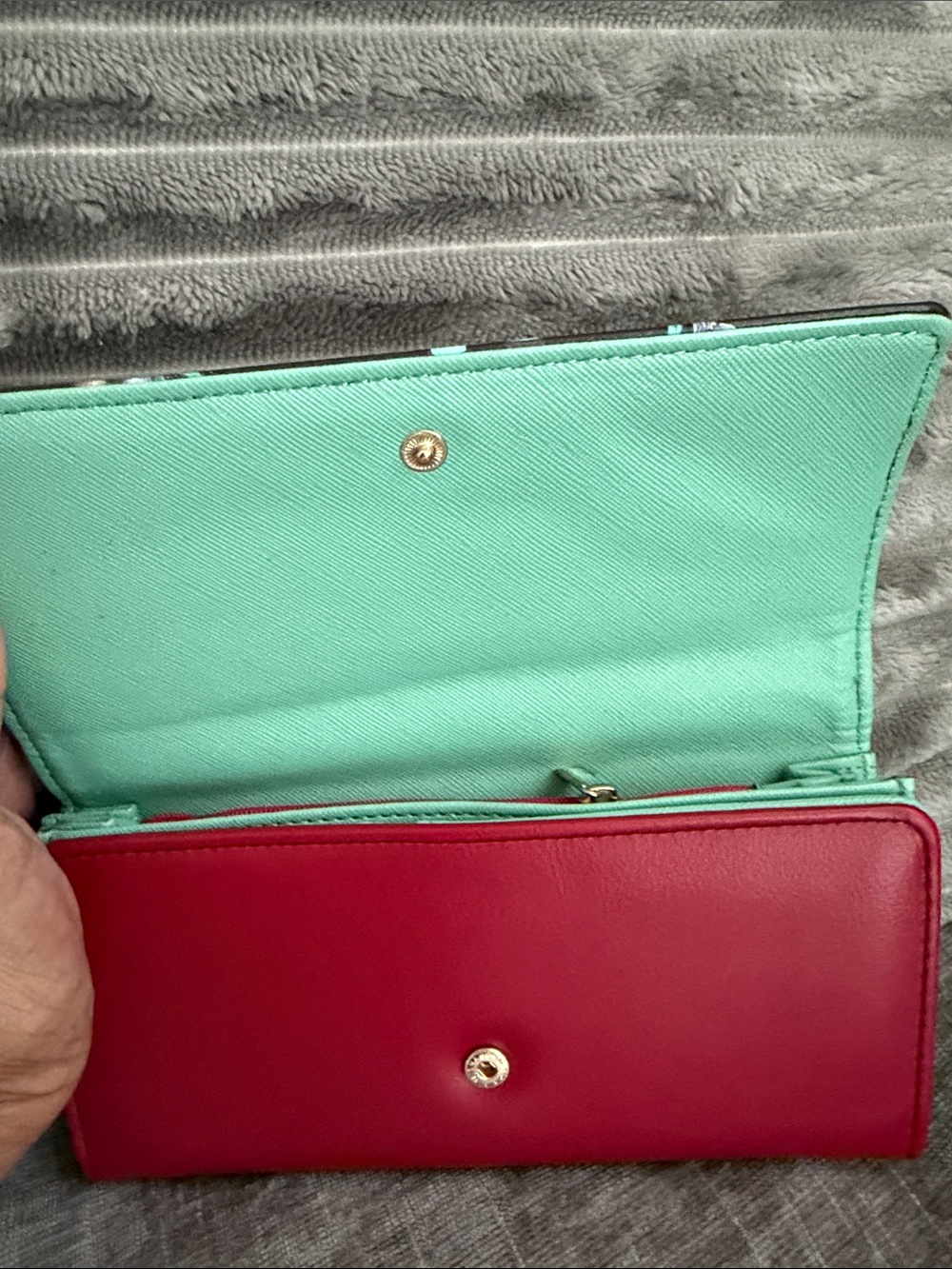 Nicole Lee Red Exterior Mint Interior Women's Wallet